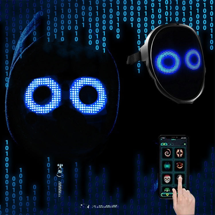 LED Luminous Face Mask – Full-Color Changing Rechargeable Halloween Party Mask