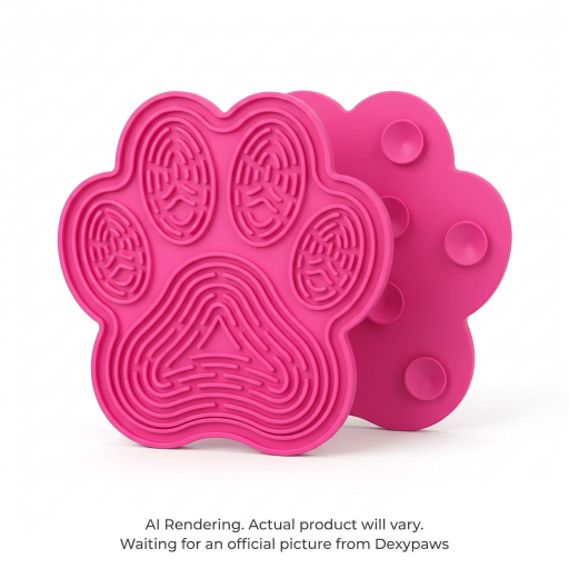 Hot Pink Paw Print Enrichment Lick Mat