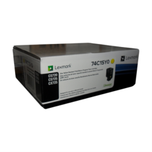 Cartouche de toner jaune Lexmark 74C1SY0 programme de retour CS720,CS/CX725 7K