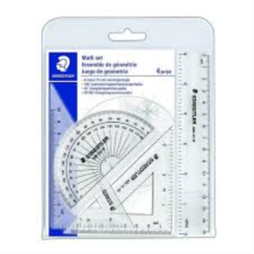 Ensemble de géométrie, boîte plastique 9 pièces