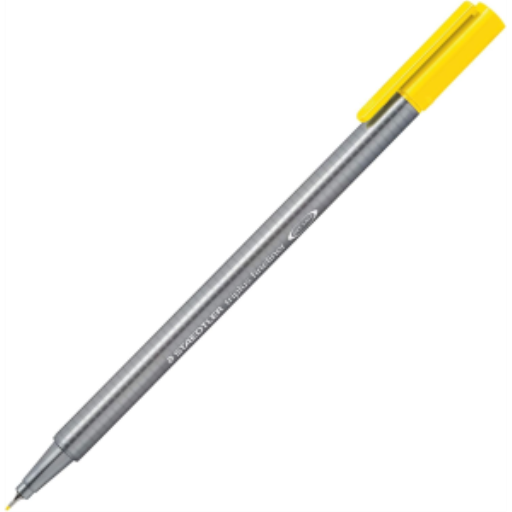 Stylo feutre fin triplus 0,3 mm jaune fluo