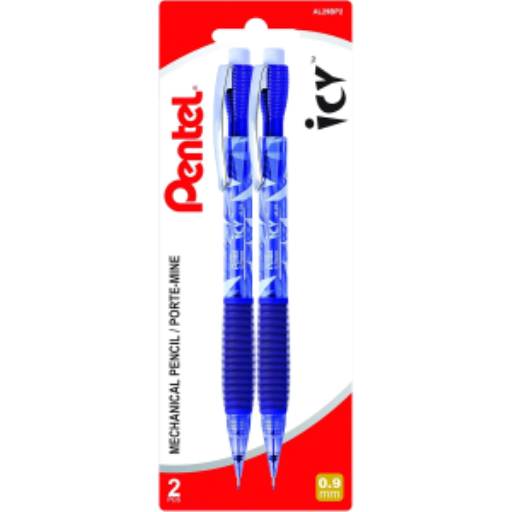 Icy Mechanical Pencil (0.9mm), Tinted Blue Barrel, 2PC Pack