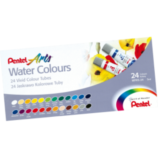 Pentel Arts Aquarelles Couleurs Assorties, Paquet de 24 Couleurs
