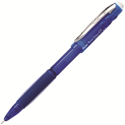 Crayon mécanique Twist-Erase GT (0,5 mm) rétractable à 1 clic, corps bleu transparent