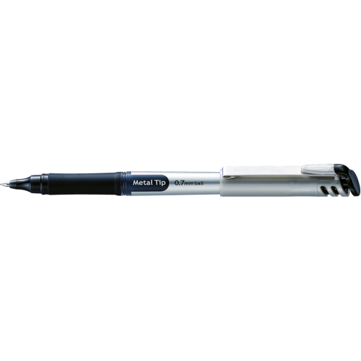 EnerGel Liquid Gel Pen, (0.7mm) Metal Tip, Capped, Black Ink