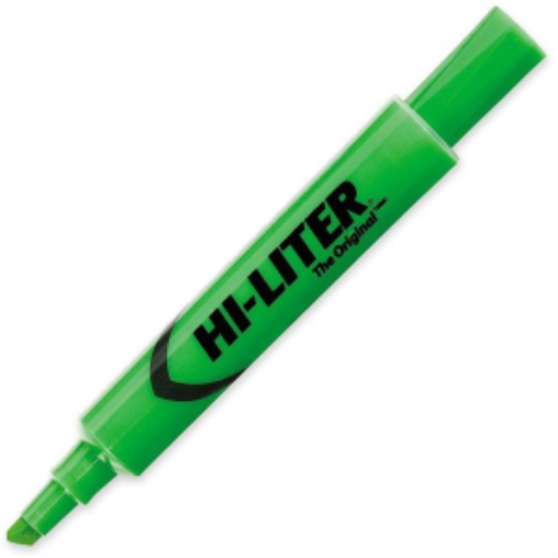 83504 SURLIGNEUR MODÈLE BUREAU, 12/BOÎTE, VERT FLUORESCENT, INDIVI