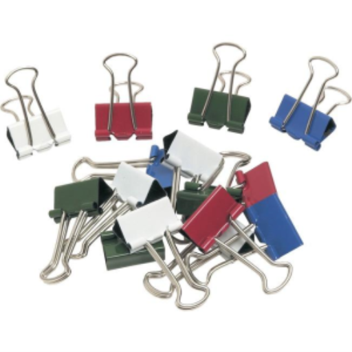 Fold Back Clips 19mm – 3/4", Assorted Colors – 25 Per Package / Pince-notes 19mm – 3/4 po, couleurs assorties – 25 par paquet