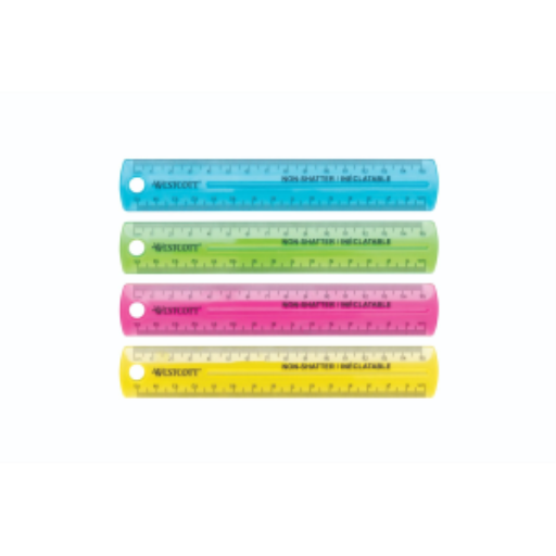 15cm Coloured Non-Shatter Ruler - Assorted Colours / Règle inéclatable 15cm, couleurs assorties