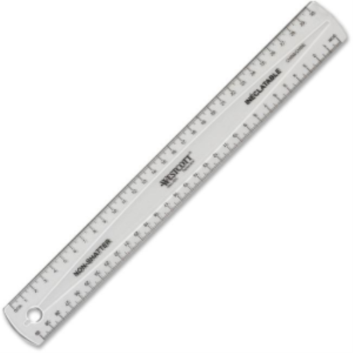 30cm Clear Non-Shatter Ruler / 
Règle inéclatable transparente 30cm