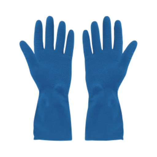 Rubber Gloves Silverlined  Blue Small Extended Cuff- (12 pair)