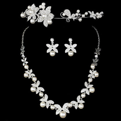 Bridal pearls wedding suite mixed batch jewelry three sets