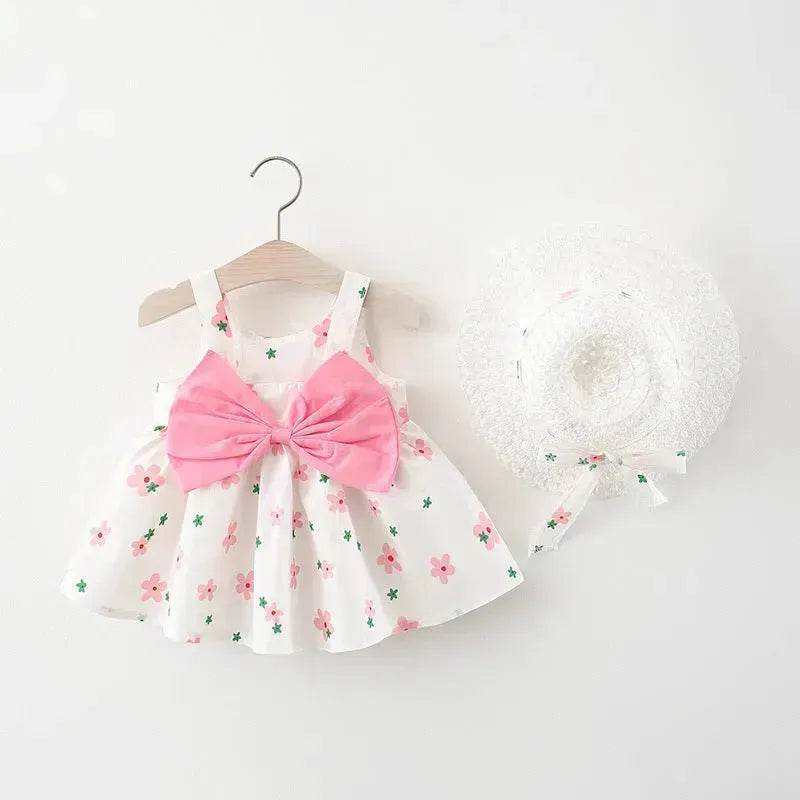 Casual Newborn Baby girl Printed Bow Princess Dress