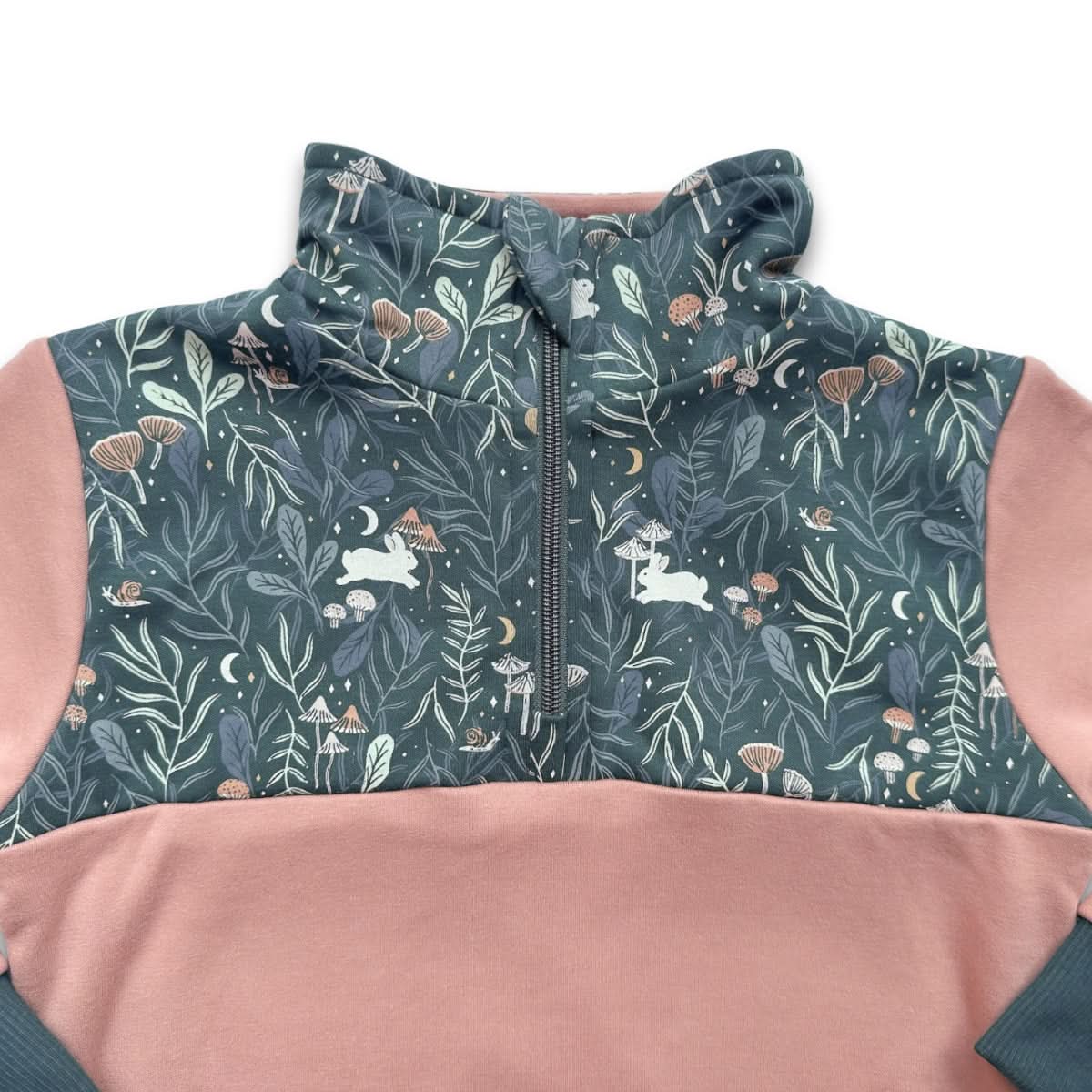 Kids' Bamboo Fleece Half-Zip | Ash With Night Sky