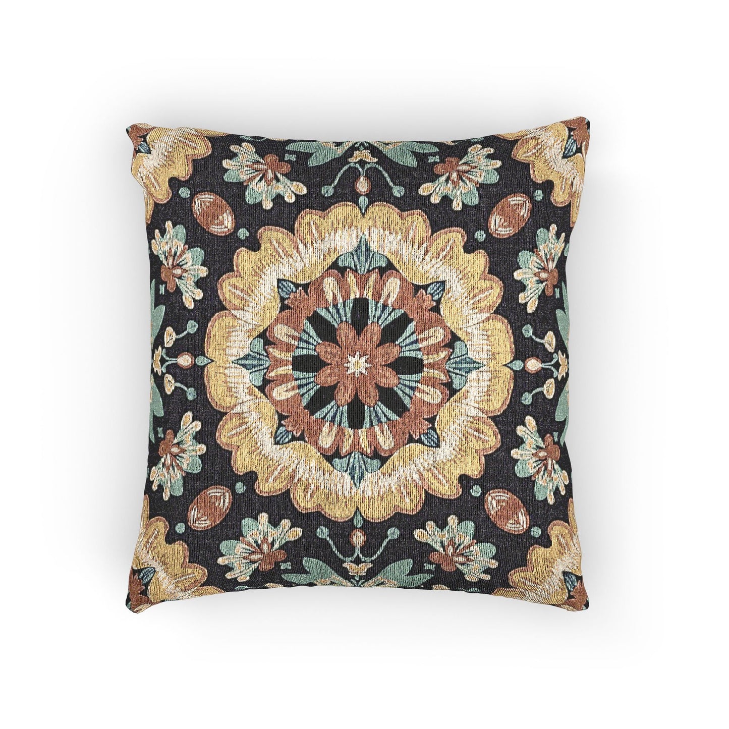 Boho Mandala Woven Pillow | Kilim Mosaic Cushion Cover