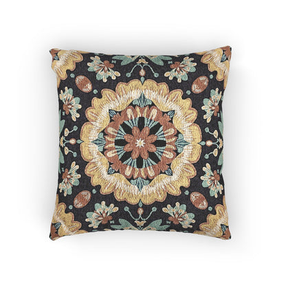 Boho Mandala Woven Pillow | Kilim Mosaic Cushion Cover