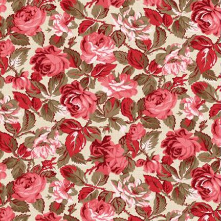 Wilmington Prints - Rhapsody in Reds - Kaye Englad Tonal Floral - Ivoire - 98652-132
