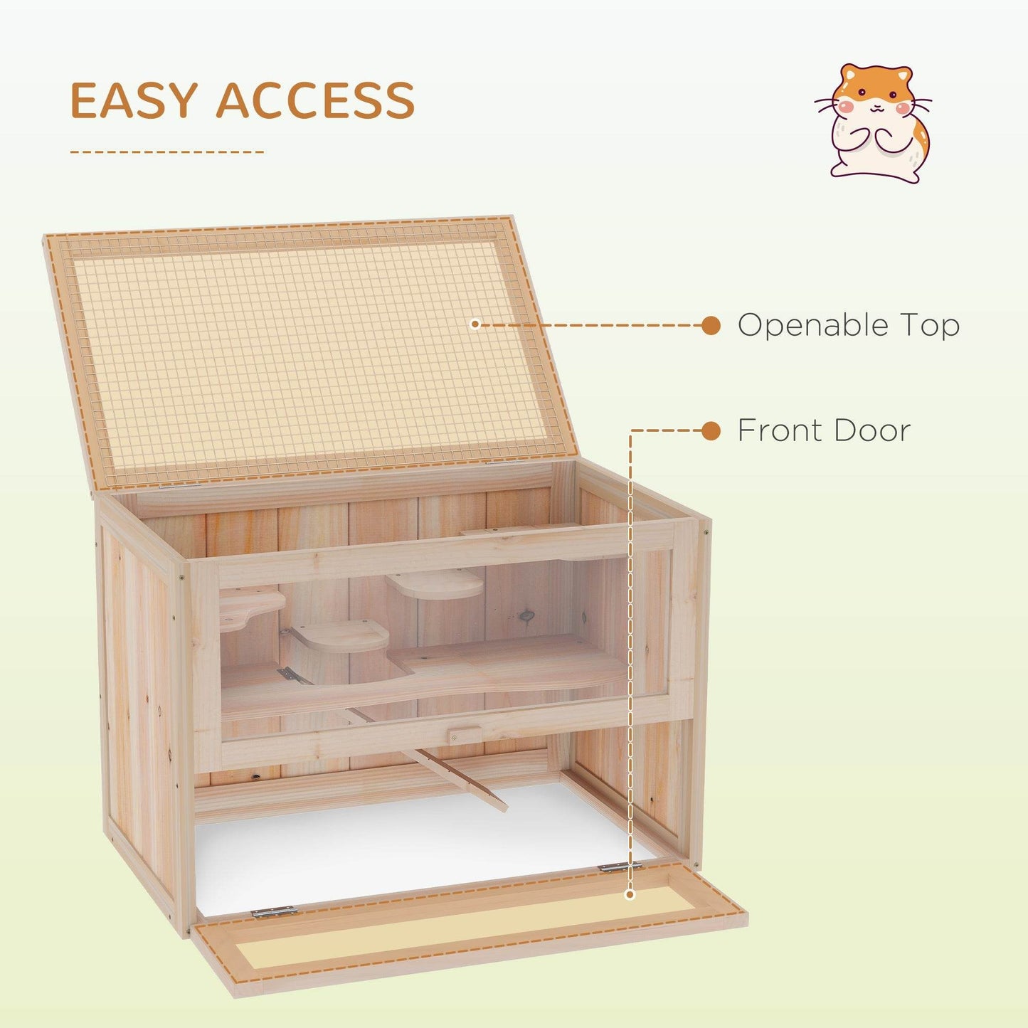 2- Tier Wooden Crafted Hamster Rodent Habitat Cage