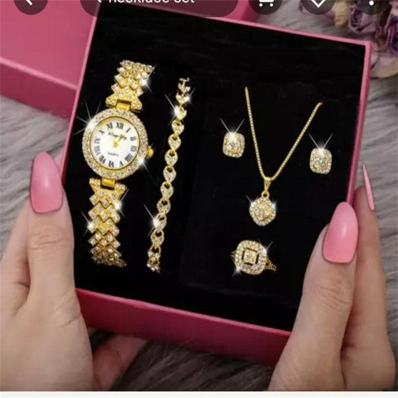 Diamond Luxury Bracelet Watch Set Ladies