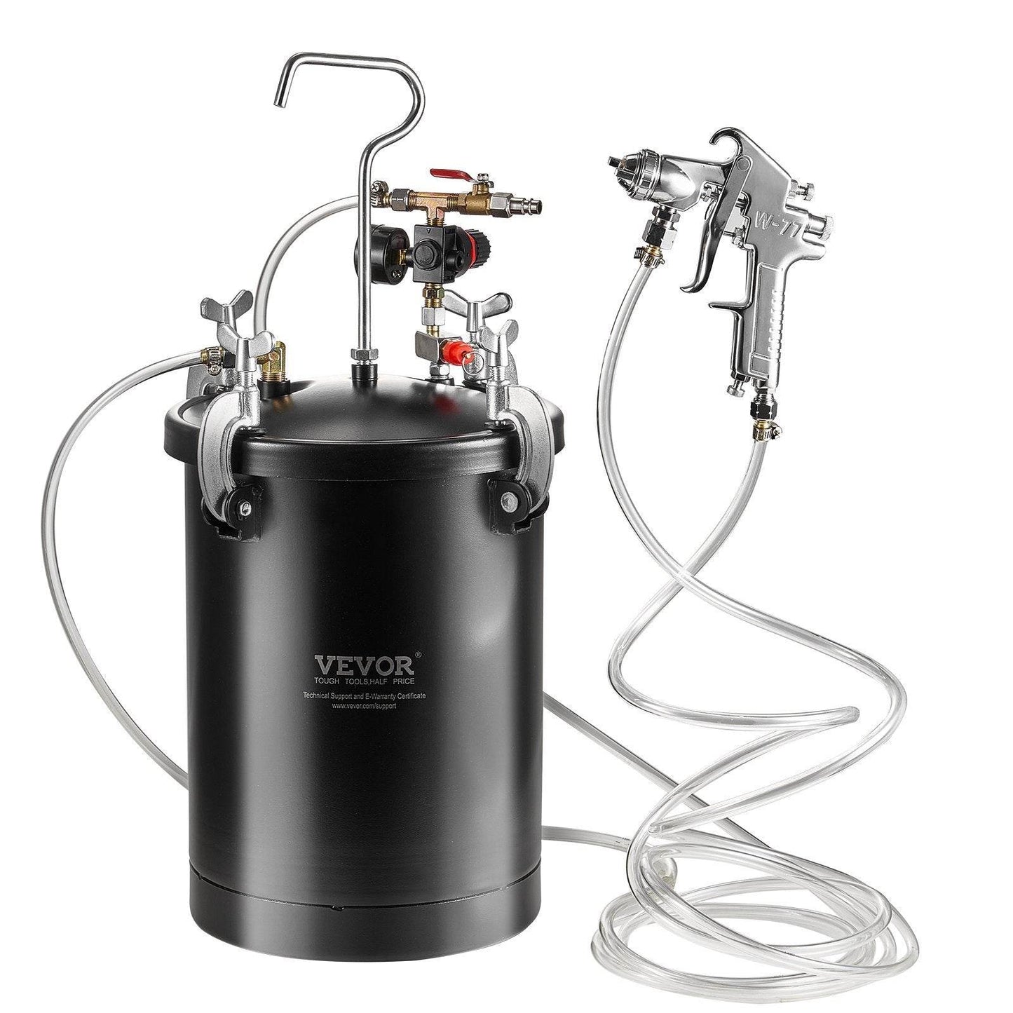 Spray Paint Pressure Pot Tank 15L 3.75gal Spray Gun Hoses Pressure Gauge