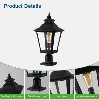 Outdoor Glass Pillar Headlights exterior decor Landscape Pathway Lighting