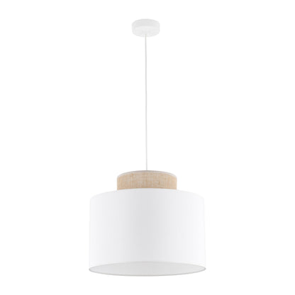 Duo White Jute Scandinavian Pendant Ceiling Light for Kitchen Island, Dining Room & Natural Interiors