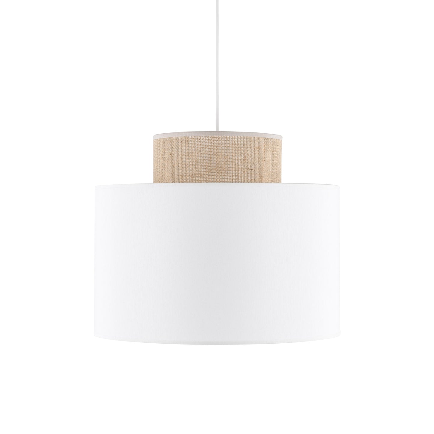 Duo White Jute Scandinavian Pendant Ceiling Light for Kitchen Island, Dining Room & Natural Interiors