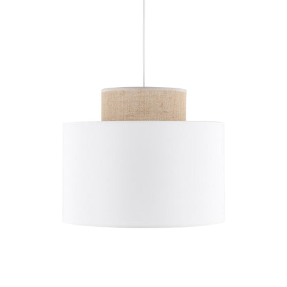 Duo White Jute Scandinavian Pendant Ceiling Light for Kitchen Island, Dining Room & Natural Interiors