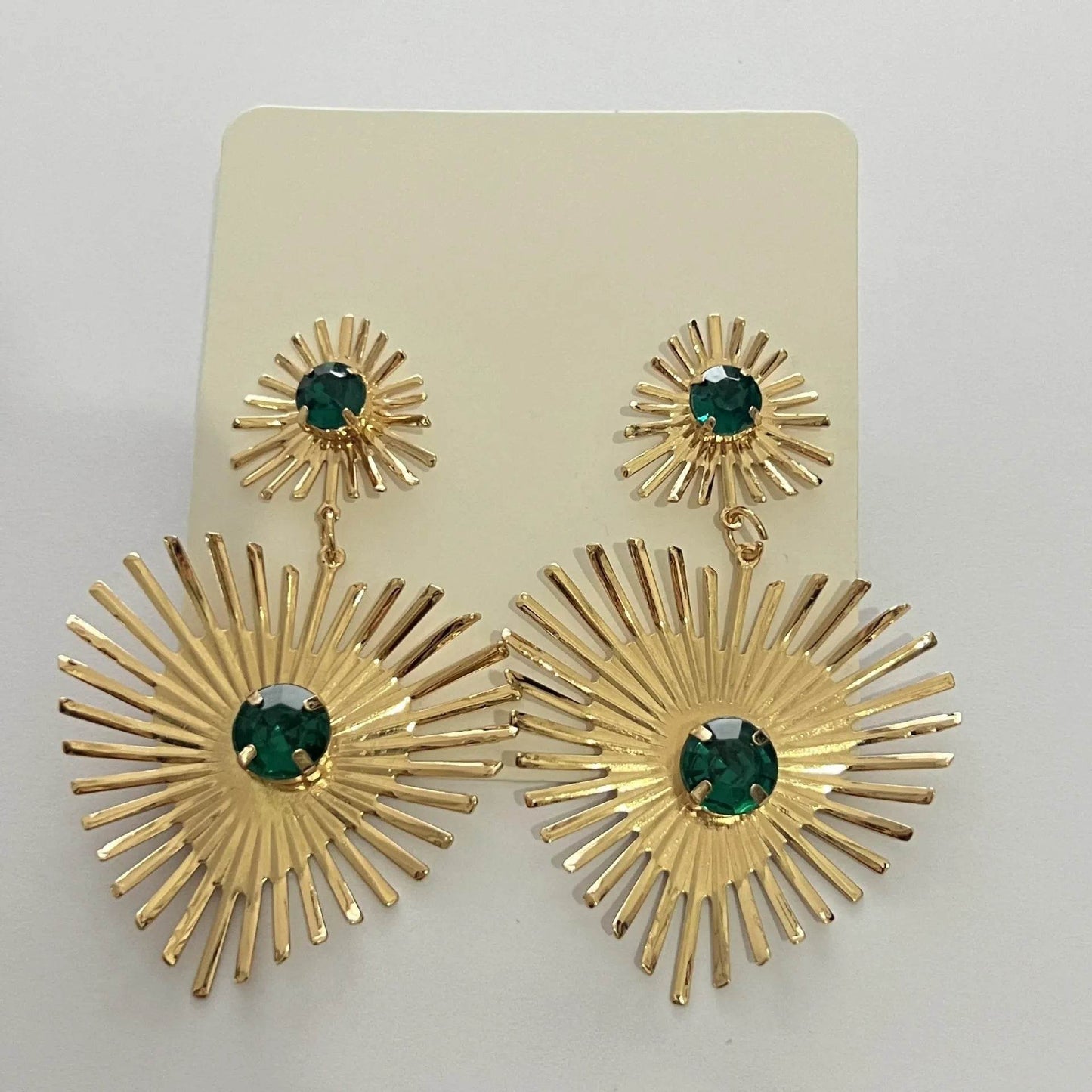 Bohemian Sunflower Heart-shaped Earrings Rhinestone Exaggerated Chandelier earring