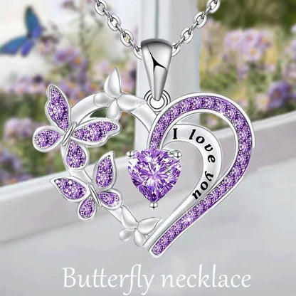 Collier papillon Ins avec strass, pendentif chaîne de clavicule creuse en forme de cœur, tendance et personnalisé, pour la Saint-Valentin