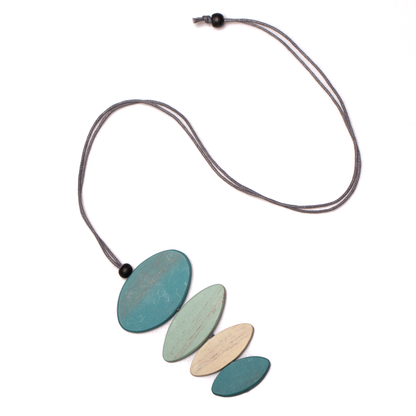 Four Part Oval wooden Pendant