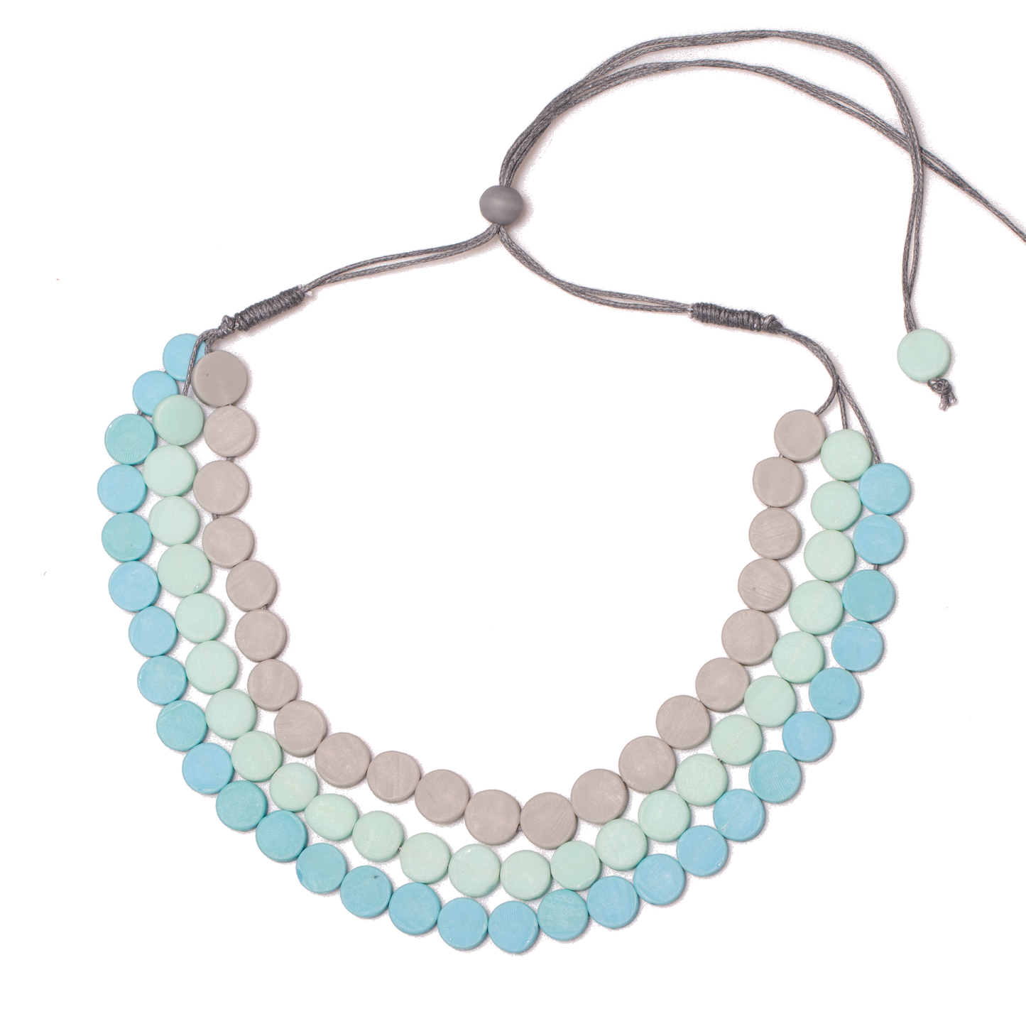 Triple Strand Resin Disc Necklace