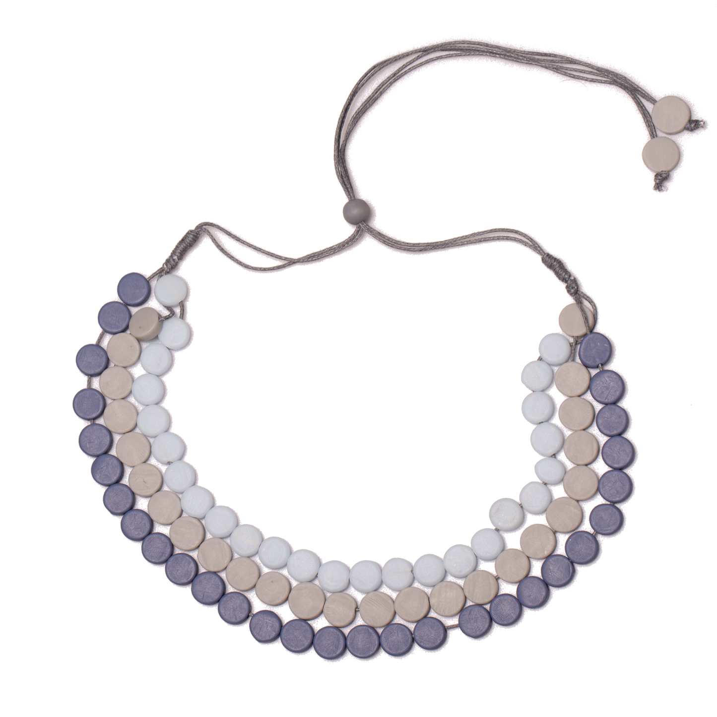 Triple Strand Resin Disc Necklace