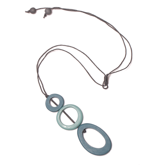 Pendentif cerceau à triple résine ton sur ton