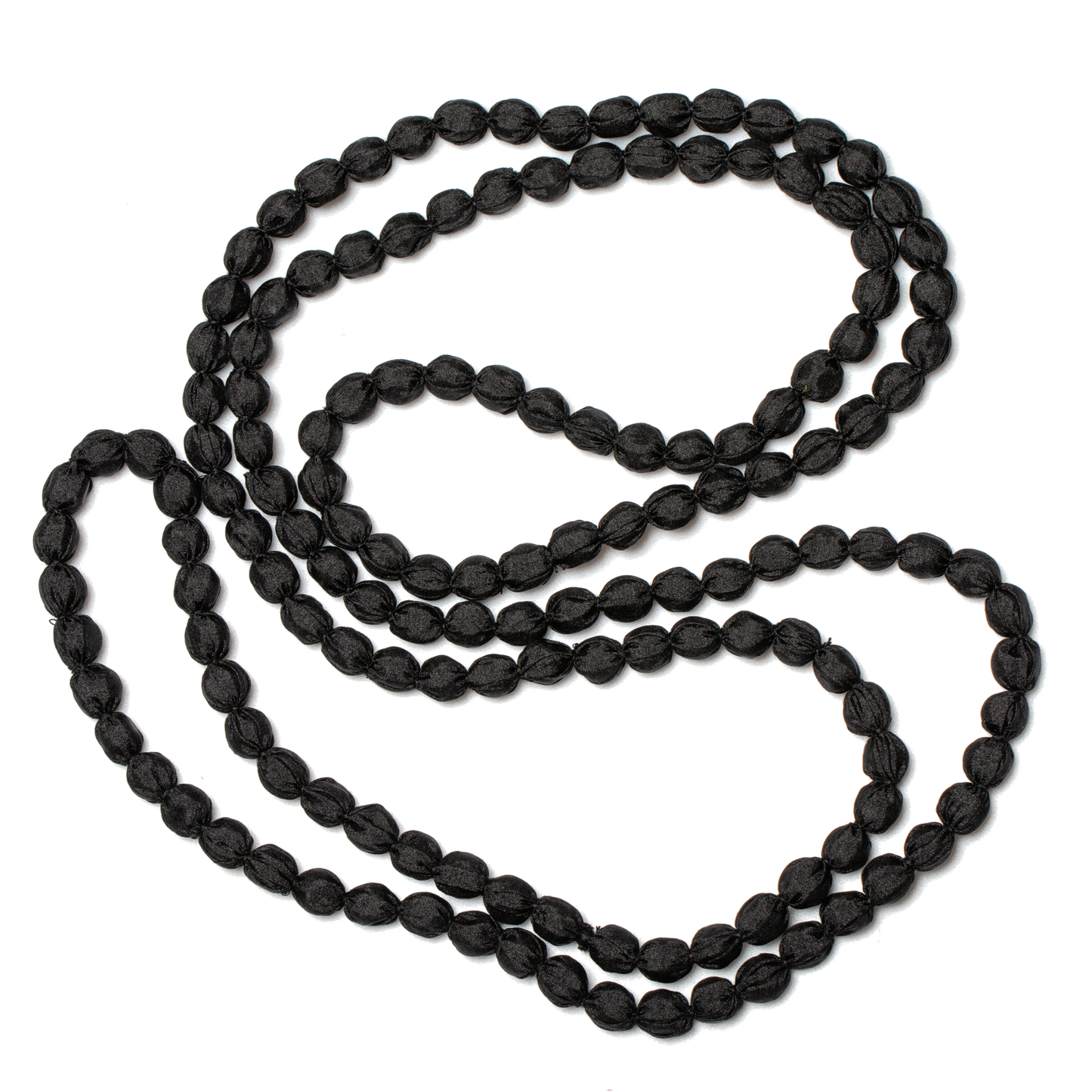 Extra Long Fabric Ball Necklace
