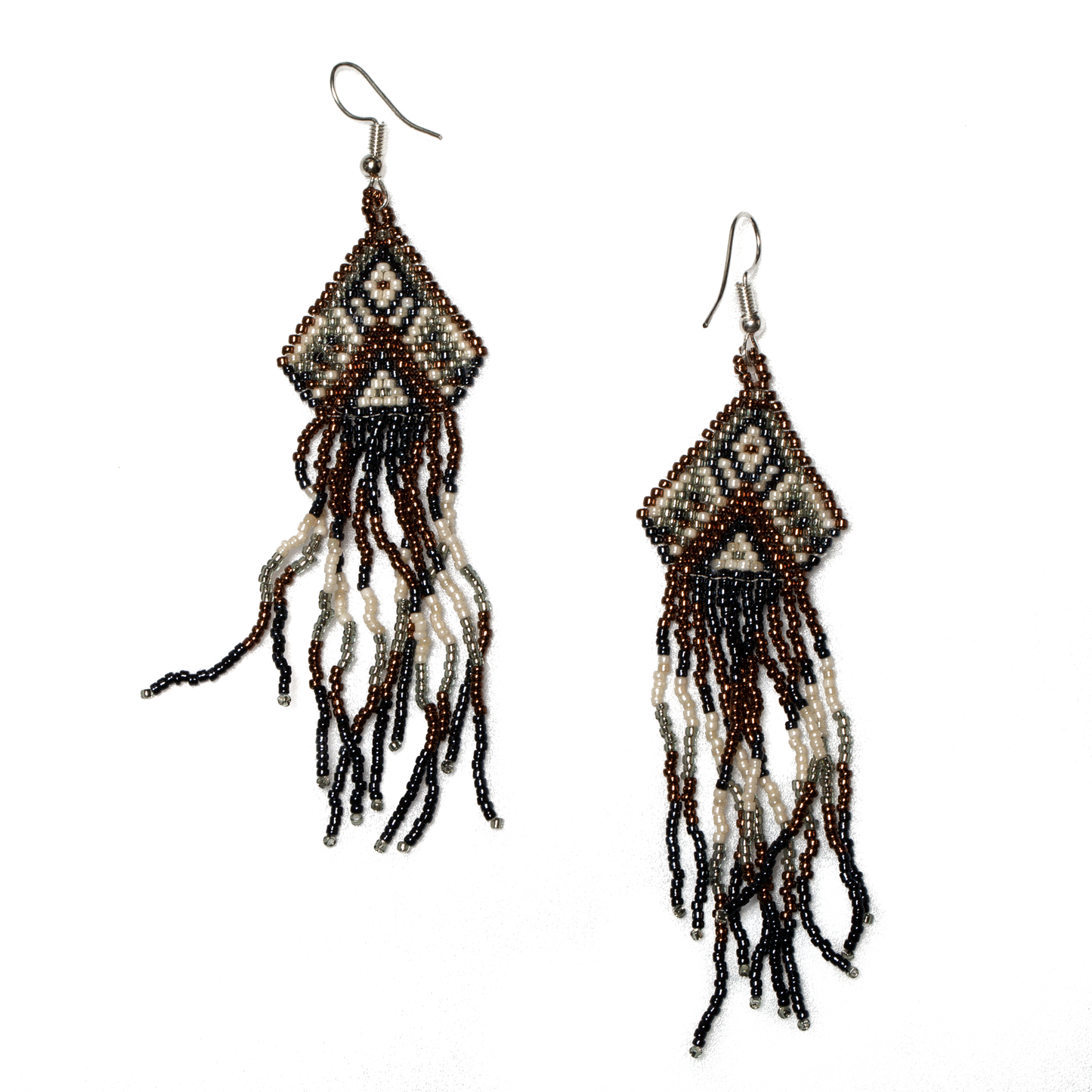 Boucle d'oreille perlée de style aztèque