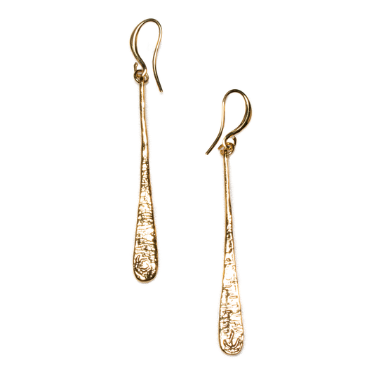 Boucles d'oreilles goutte martelée - Plaqué or