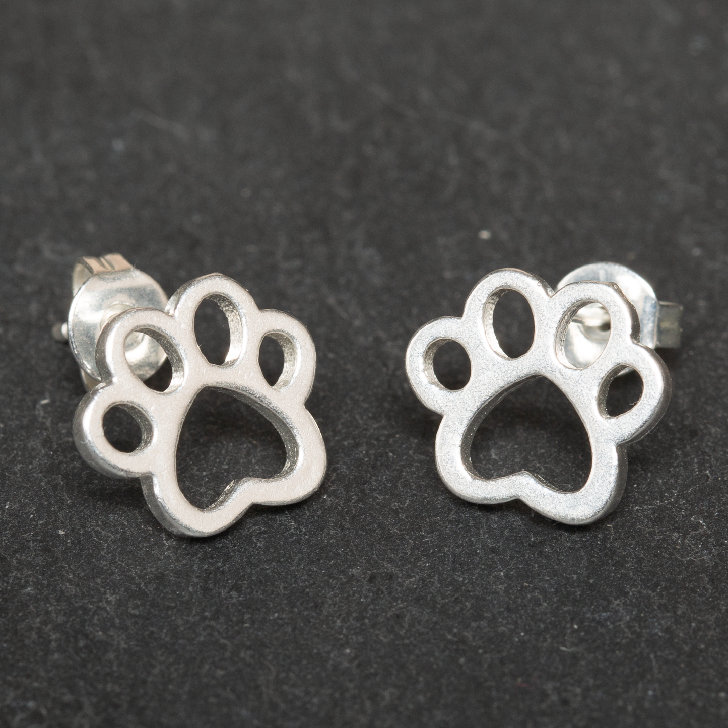 Paw Stud Earring - Silver Plate