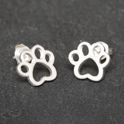 Paw Stud Earring - Silver Plate