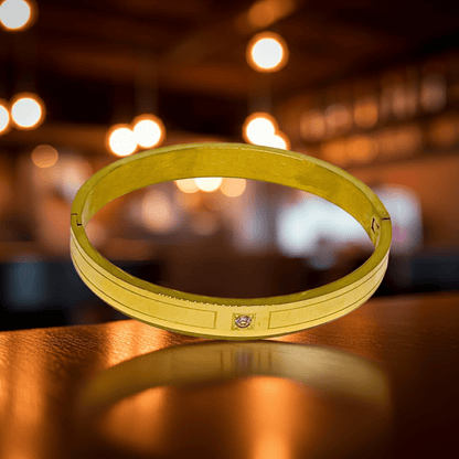 18K Gold Plated Stone bangle