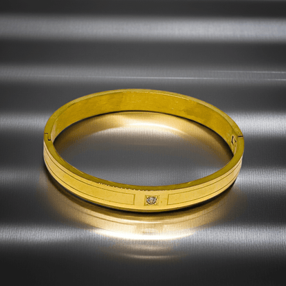 18K Gold Plated Stone bangle