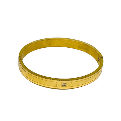 18K Gold Plated Stone bangle