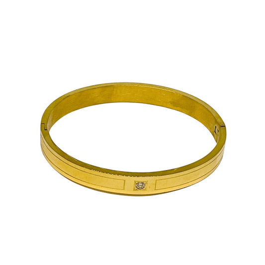 18K Gold Plated Stone bangle