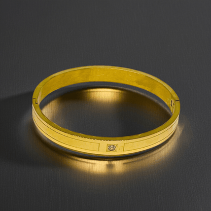18K Gold Plated Stone bangle