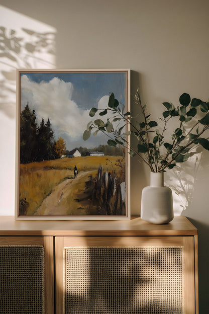 À TRAVERS LES CHAMPS, Œuvre sur toile tendue