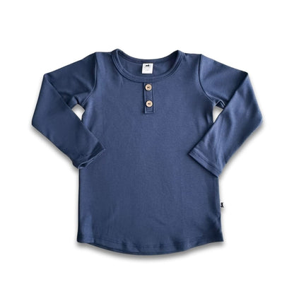 Kids' Bamboo Henley Long-Sleeve Shirt | White