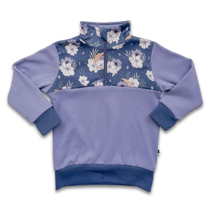 Youth Bamboo Fleece Half-Zip | Sage With Outer Space