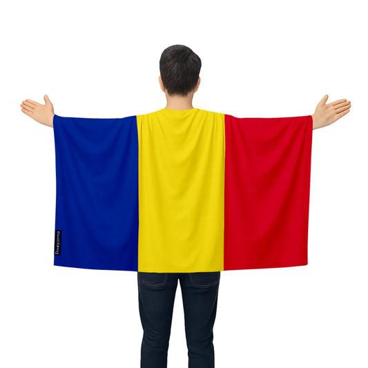 Cape Drapeau De La Roumanie – Polyester Léger – Modèle À Enfiler