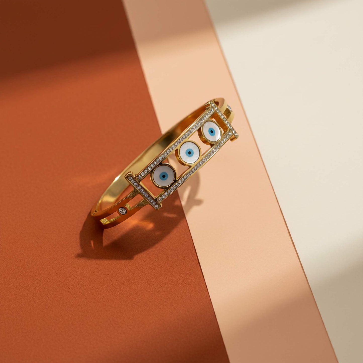 Triple Evil Eye Protection Bangle | Good Luck Jewelry