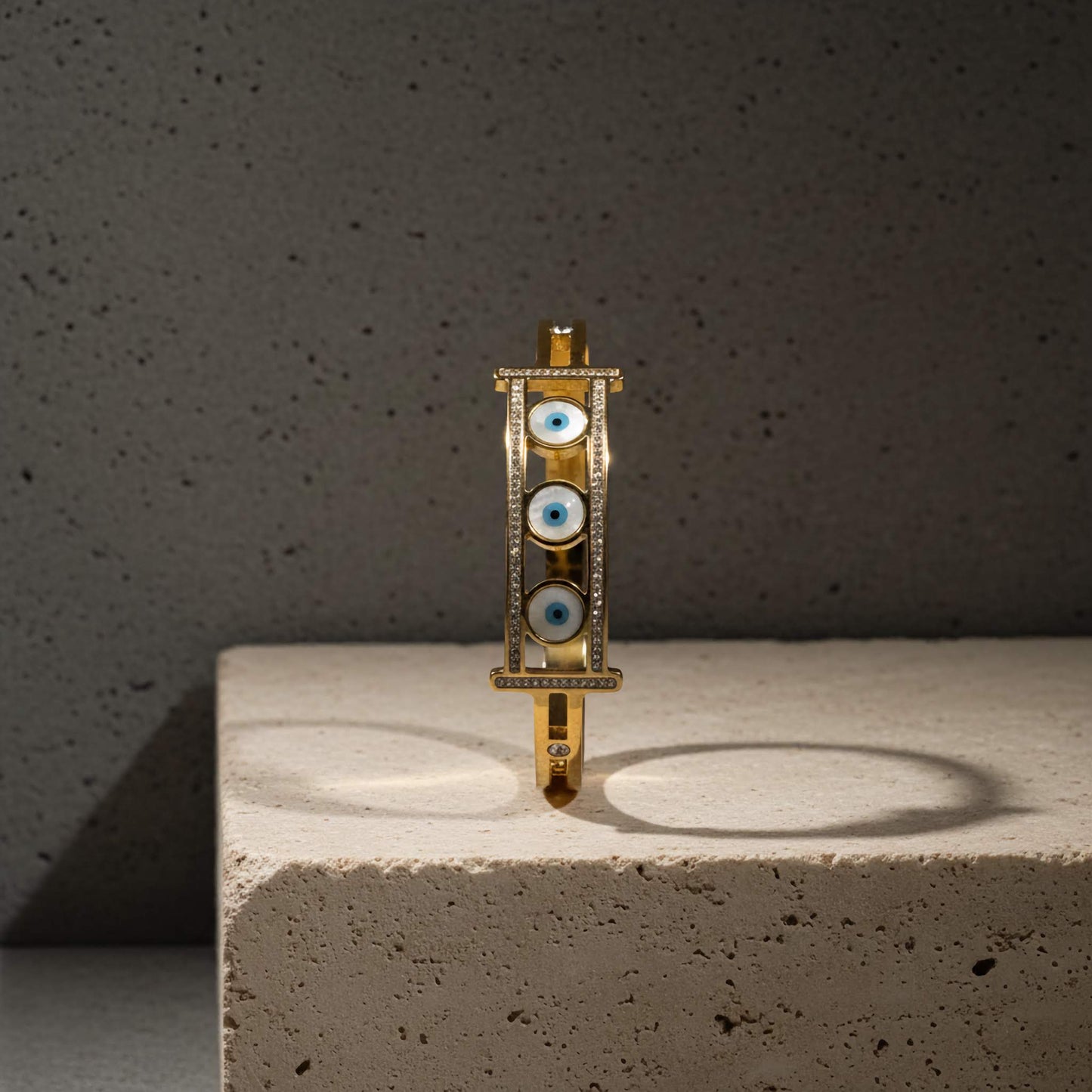 Triple Evil Eye Protection Bangle | Good Luck Jewelry