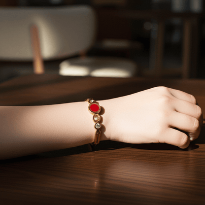 Roman number 18K Gold Plated bangle | Dainty Jewelry